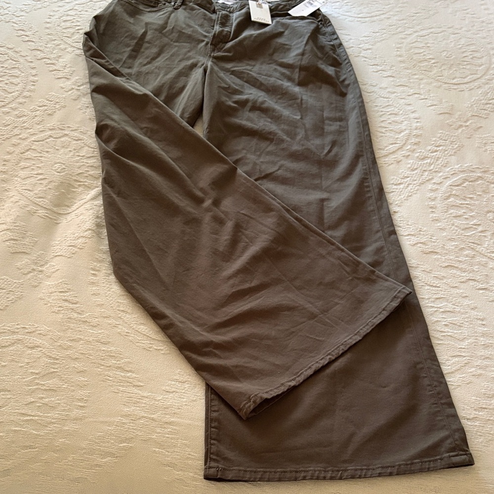 Good American Women’s Olive Green Mid-Rise Relaxed Wide Leg Pants BNWT